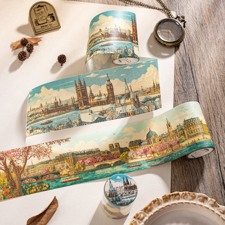 European Traveler Vintage Journal Washi Tapes - Desk Cosmos