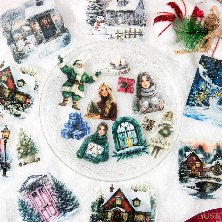 Christmas Winter Home Scene PET Stickers - Desk Cosmos