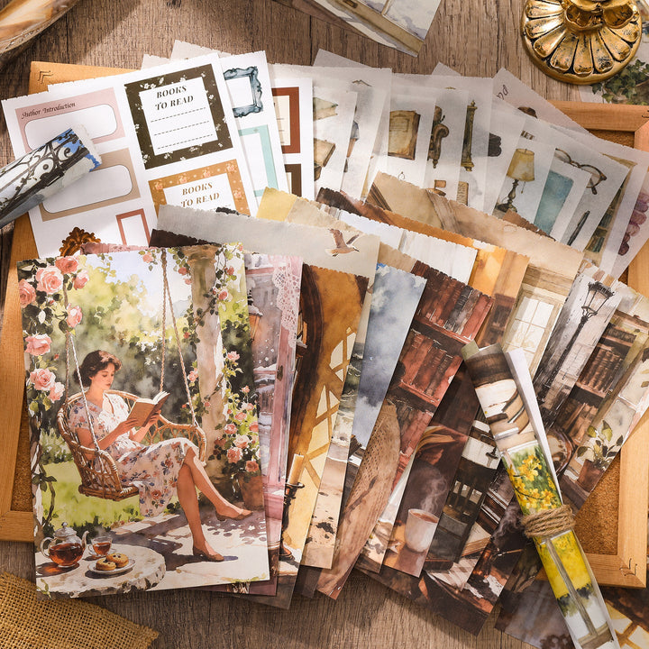 Reading Time Vintage Pre - cut Sticker Book - Desk Cosmos