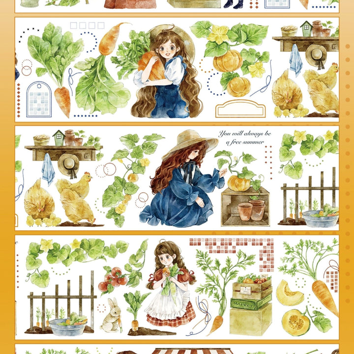 Cute Autumn Farm Girl Die - cut PET Tape - Desk Cosmos