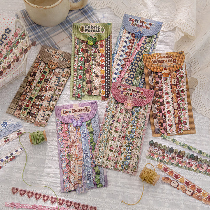 Handcrafted Crochet Texture Stickers - Desk Cosmos