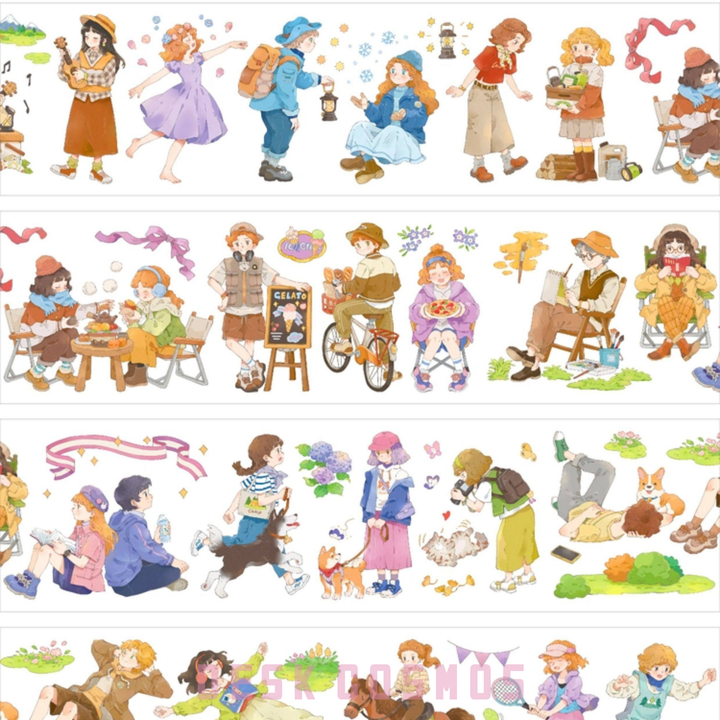 Spring Outdoor Character Die-Cut Tape - Desk Cosmos