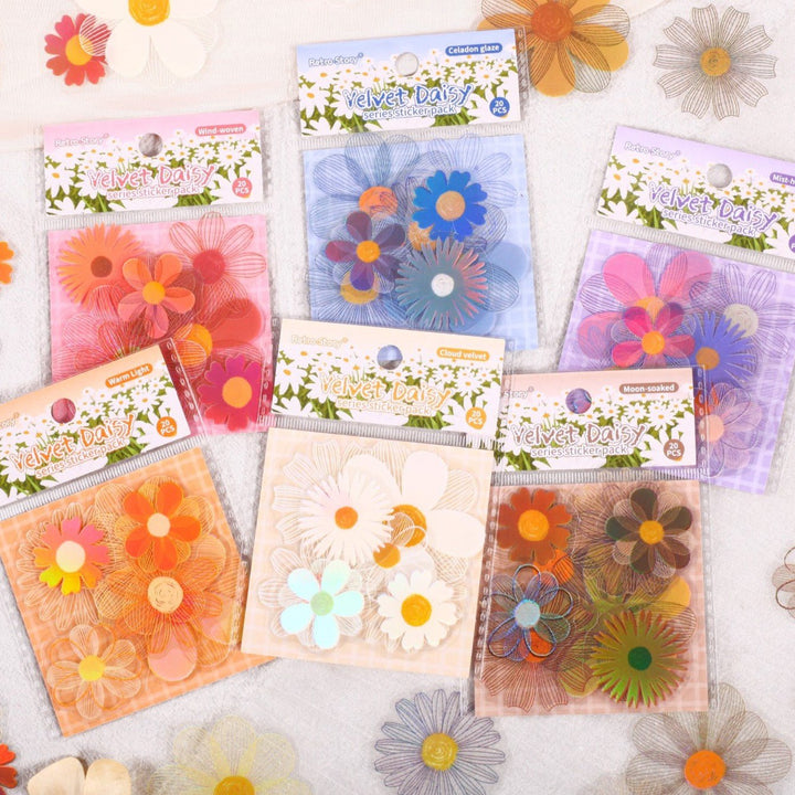 Romantic Daisy Flower PET Stickers - Desk Cosmos