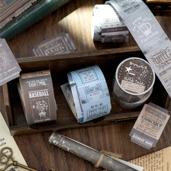 Vintage Ticket Book Paper Stickers - Desk Cosmos