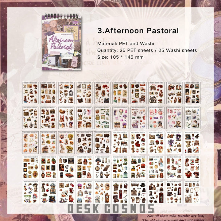 Classical Codex Afternoon Garden Nature Inspired Retro Stickers