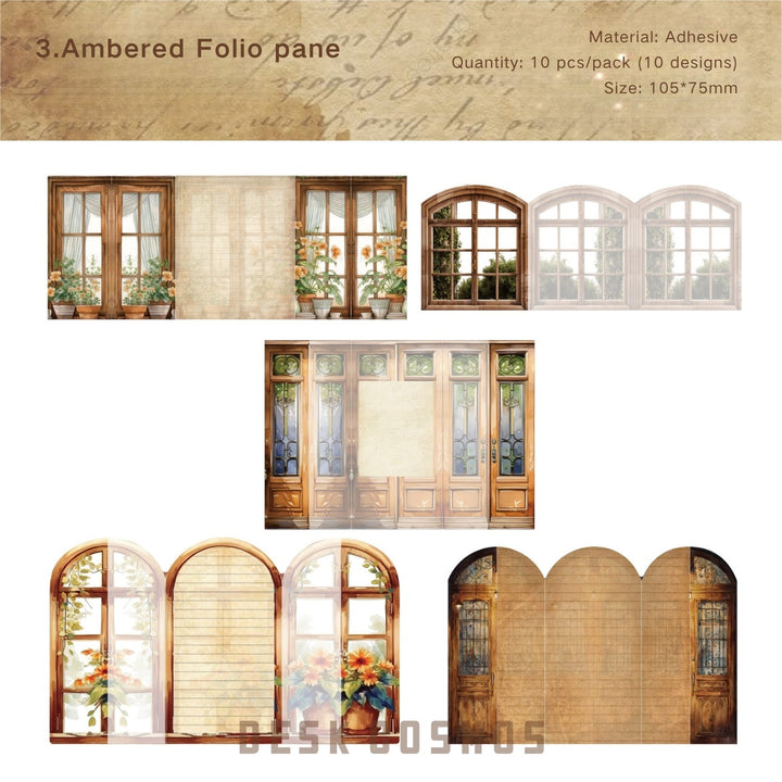 Vintage Stickers Time Window Trap Set Trap Effect Design