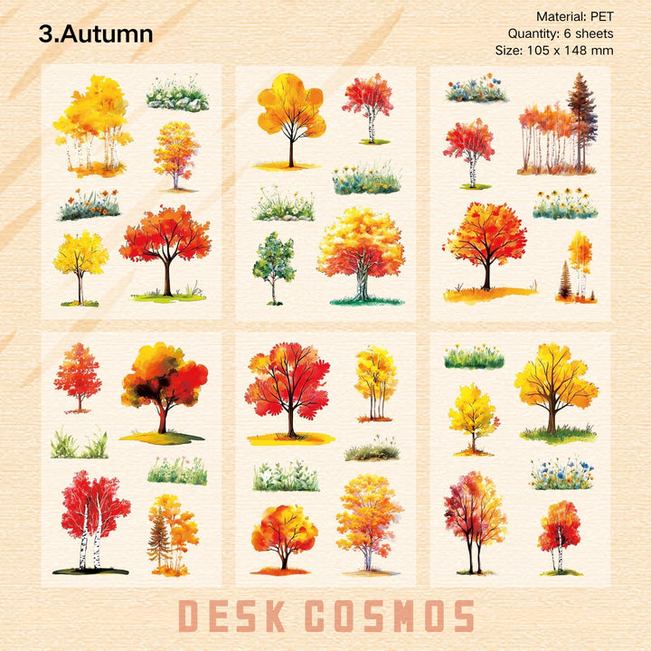 Seasonal Woodland Scenery PET Stickers - Desk Cosmos