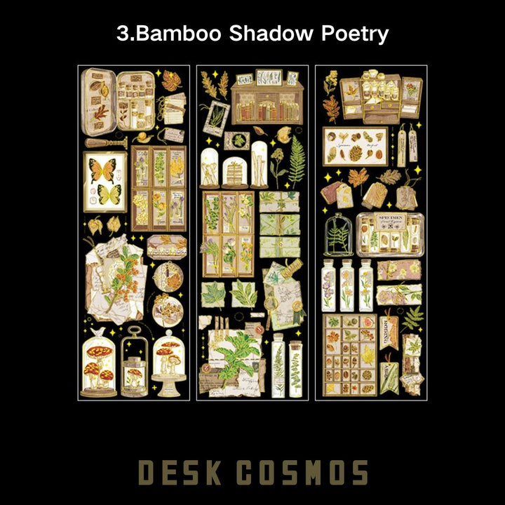 Mountain Moon Bamboo Shadows Poems Retro PET Stickers Floral Daily