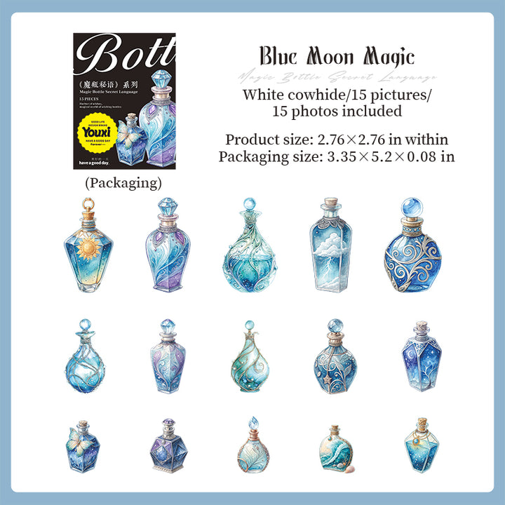 Magic Bottle Secret Language journal stickers for scrapbooking
