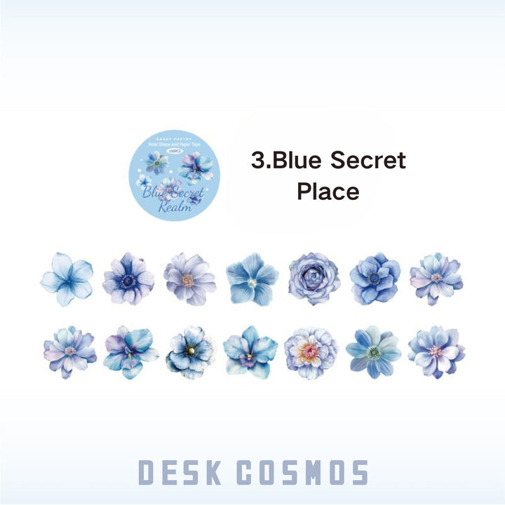 Flower Letter Series Blue Secret Garden Romantic Scrapbooking