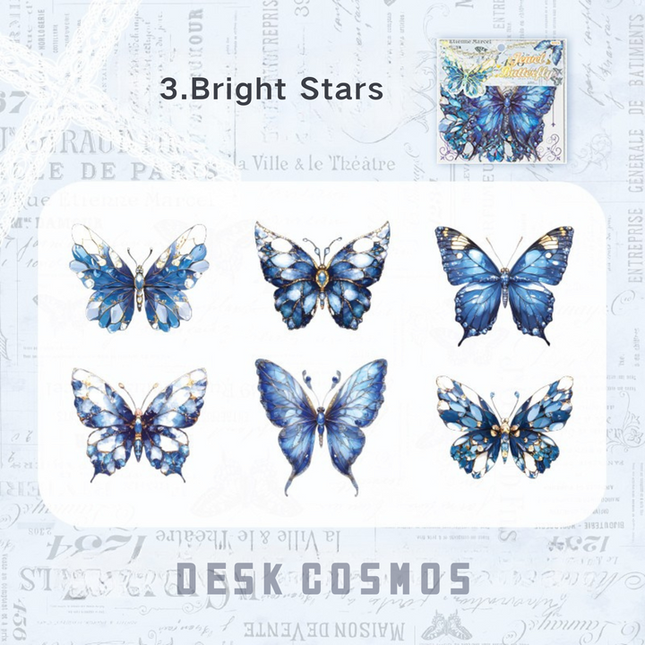 Romance Butterflies PET Stickers Bright Stars Creative Design