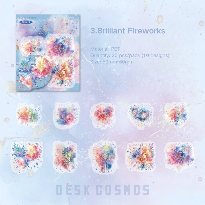 Flowing Light Watercolor PET Stickers For Journal Lovers