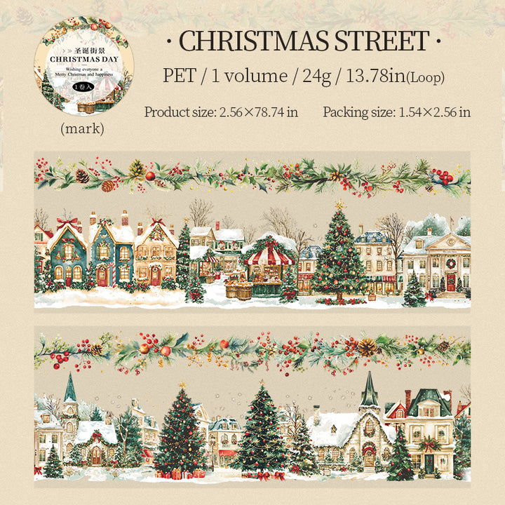 Christmas Day Christmas Scenery Tape Suitable for Creative Journaling