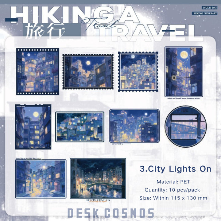 Hiking Trip Series Hiking Scene PET Sticker Decor