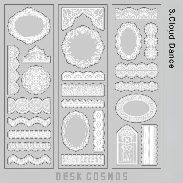Lace Border Vintage PET Stickers Ideal for Personal Decoration