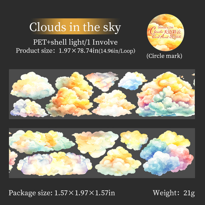 Clouds Curl And Stretch PET journaling tape suitable for scrapbook lovers