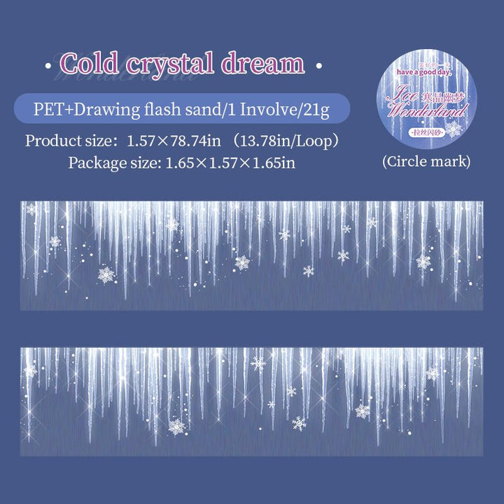 Ice Crystal Icicle Decorative PET Tape - Desk Cosmos
