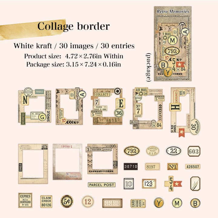 Vintage Stickers – Film, Insects, Frames, Butterflies, Stamps - Desk Cosmos