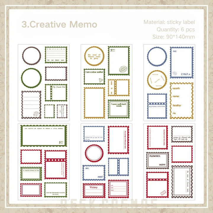 Random Mood Creative Memo Ticket Border Sticker DIY Journal