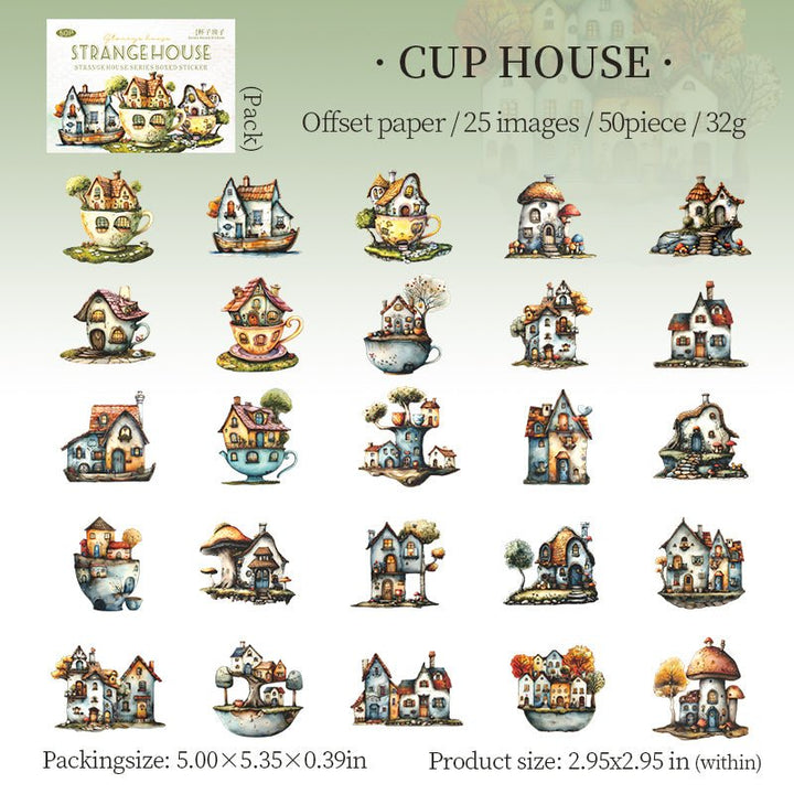 Strange House Cartoon Magic Stickers