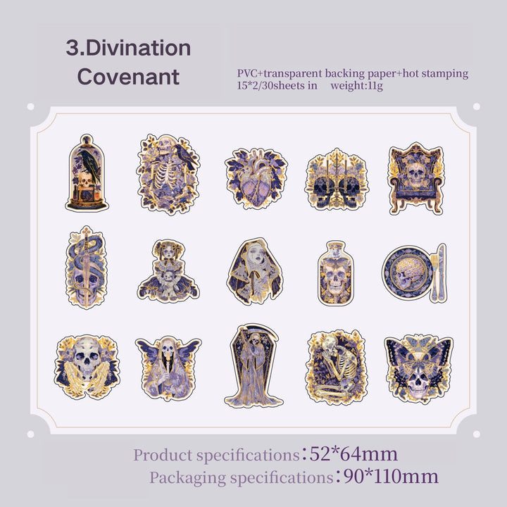 Undead Overture Series Divination Covenant Magic Skull Stickers