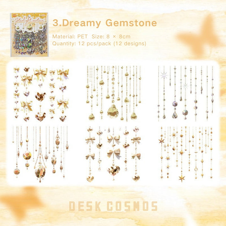 Starlight Curtain Dreamy Gemstone PET sticker gemstone sparkle effect