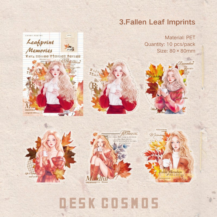 Artistic Girl With Coffee PET Stickers - Desk Cosmos