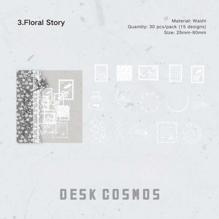 White Mist Stickers Vintage Basics Borders