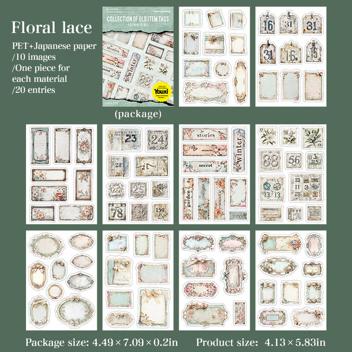 Vintage Stickers Collection of Old Item Labels mixed sticker pack