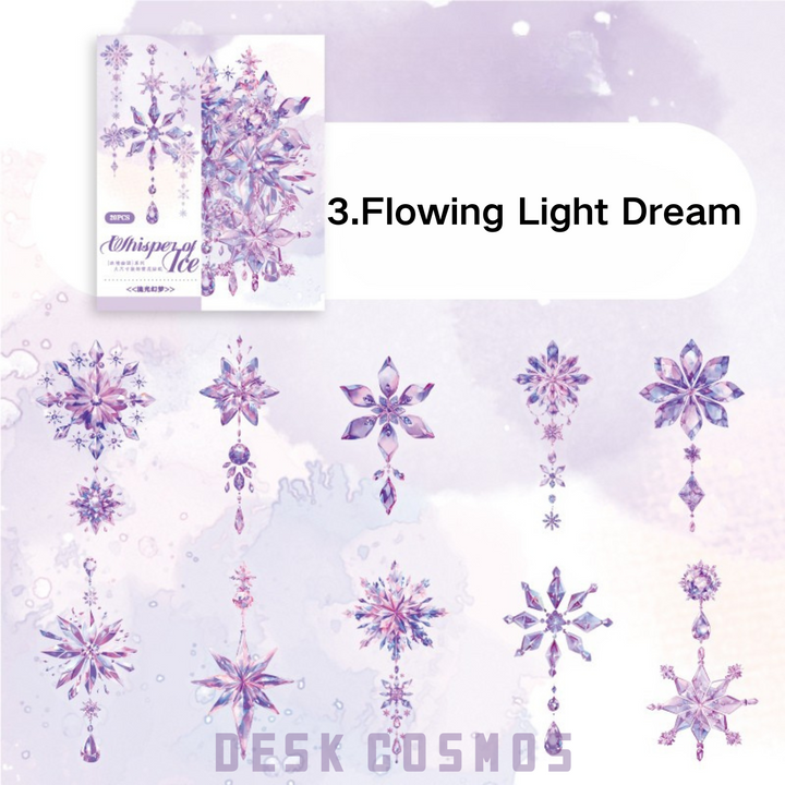 Ice Realm Whisper Series Flowing Light Dream Snowflake Stickers