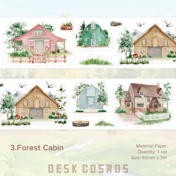 Slow Spring Forest Cabin Scenic Washi Tape