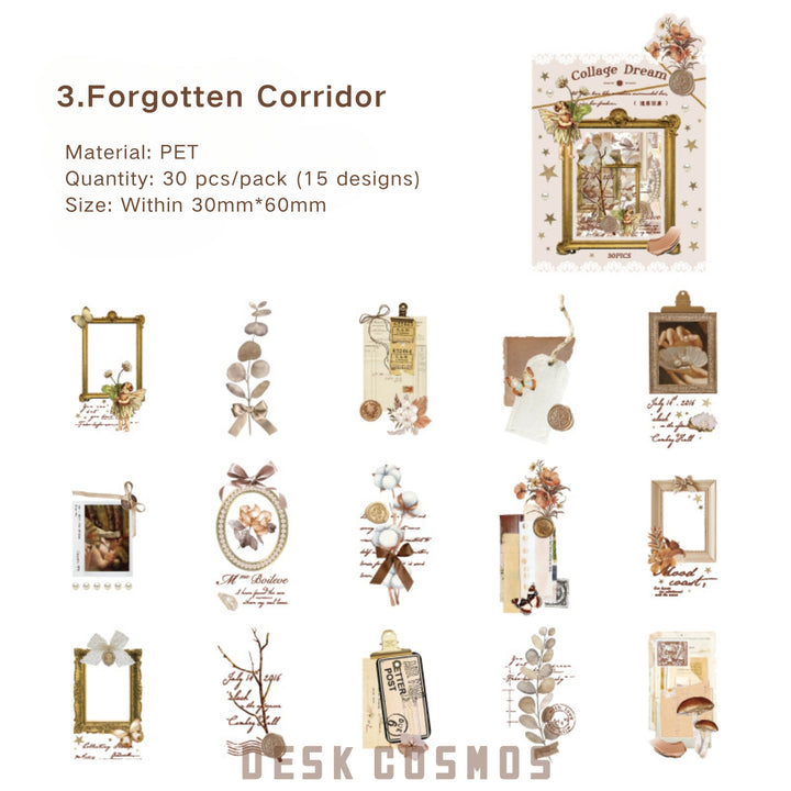 Collage Dream Lost Corridor PET Stickers Elegant Decoration