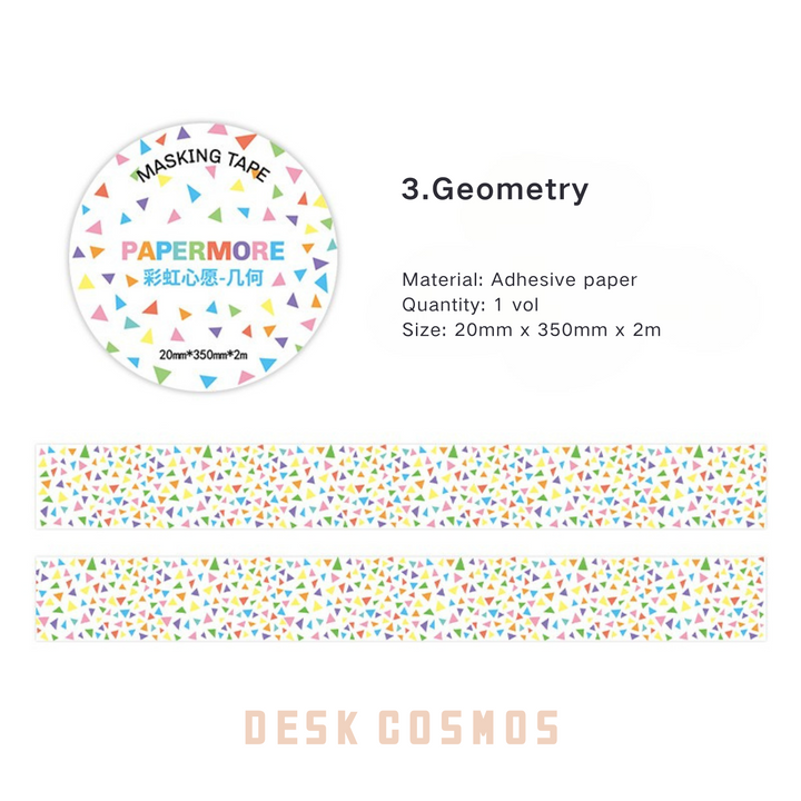 Rainbow Wishes Aesthetic Tape for Daily Journals
