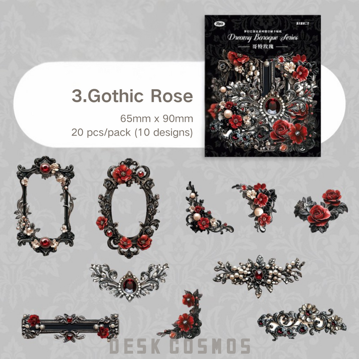 Gothic Baroque Vintage Stickers for Journaling