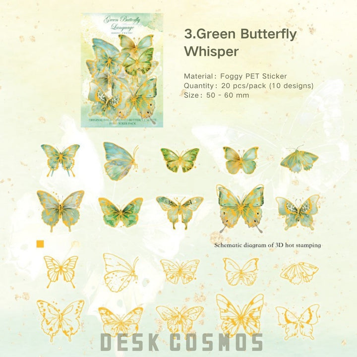 Flower Butterfly Series Elegant Butterfly Stickers for Diary Projects