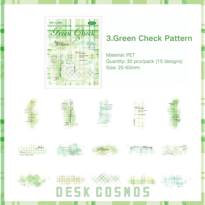 Colorful Plaid Paving Series Stickers Suitable for Creative Projects