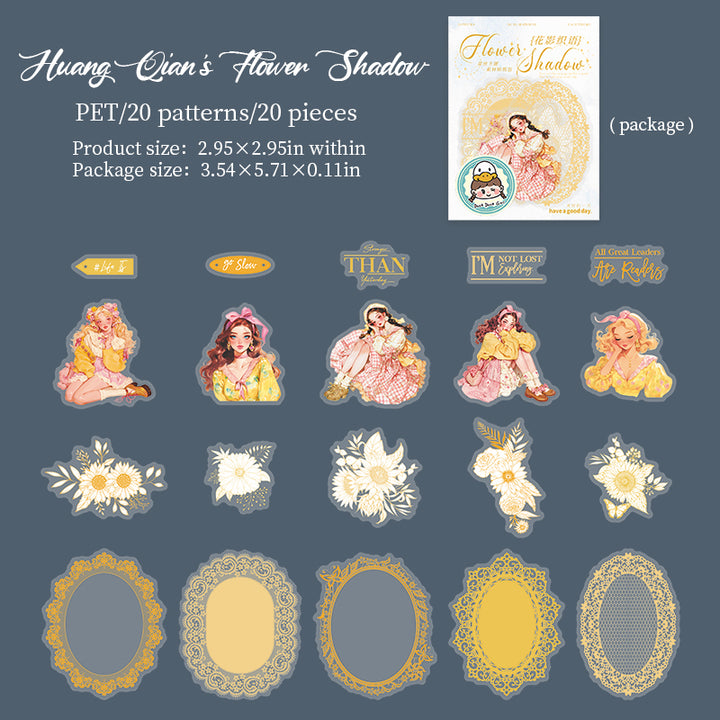 Huaying Weaving Elegant Girl Stickers for Scrapbook Layouts