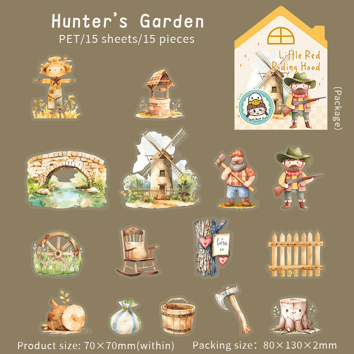 The Story of Little Red Riding Hood PET Stickers Story Characters for Scrapbook