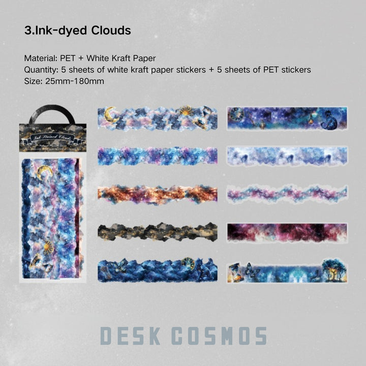 Natural Museum Series Ink dyed Clouds Stickers Aesthetic Collage
