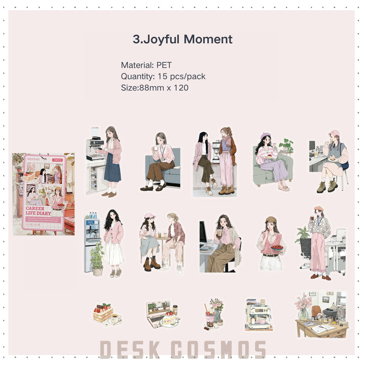 Career Life Diary PET Stickers - Desk Cosmos