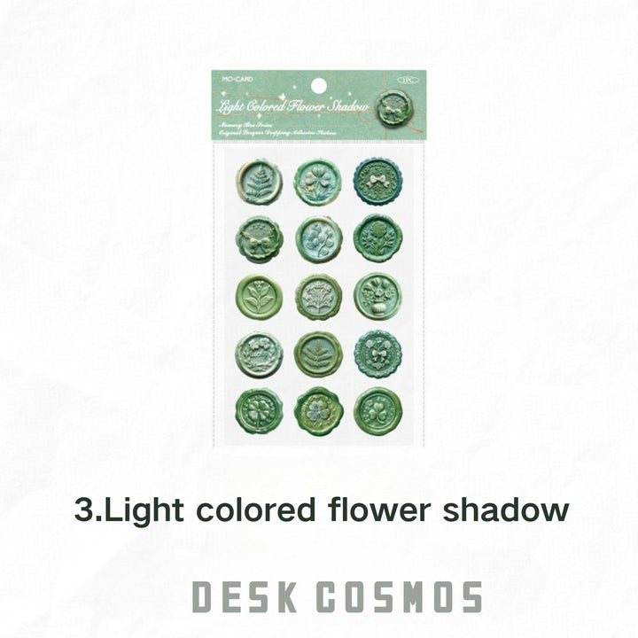 Memory Box Series Light Colored Flower Shadow Wax Seal Floral Stickers