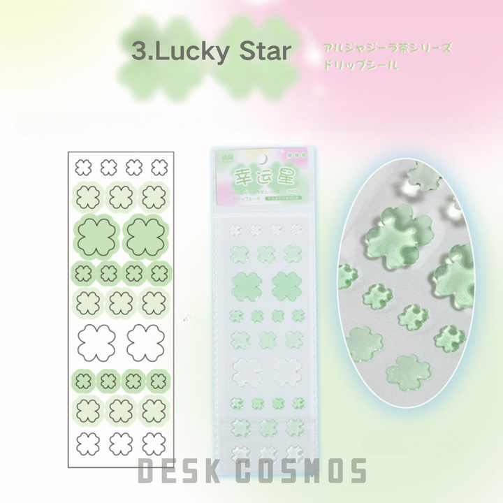 Peninsula Tea Series Lucky Star 3D Resin Stickers Romantic and Sparkling
