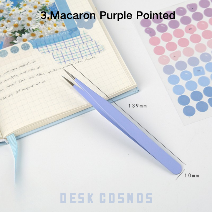 Macaron Color Macaron Purple Pointed Tweezers High Elastic Scrapbooking Tool