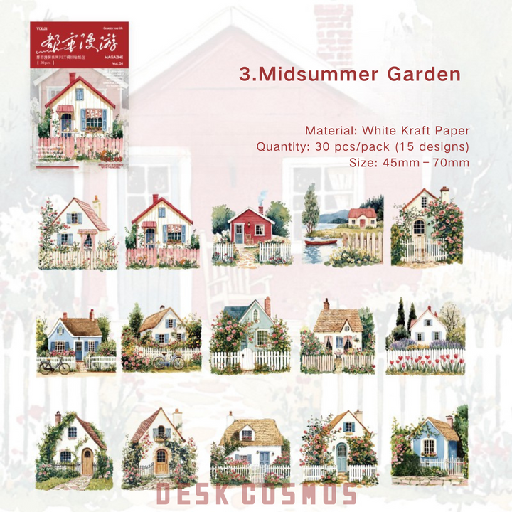 City Roaming Series Summer Garden Style City Stickers