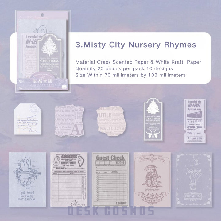 Years Series Misty Town Ballad Vintage Retro Writing