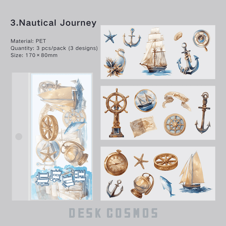 Time Notes Sailing Journey PET Stickers Ocean Adventure