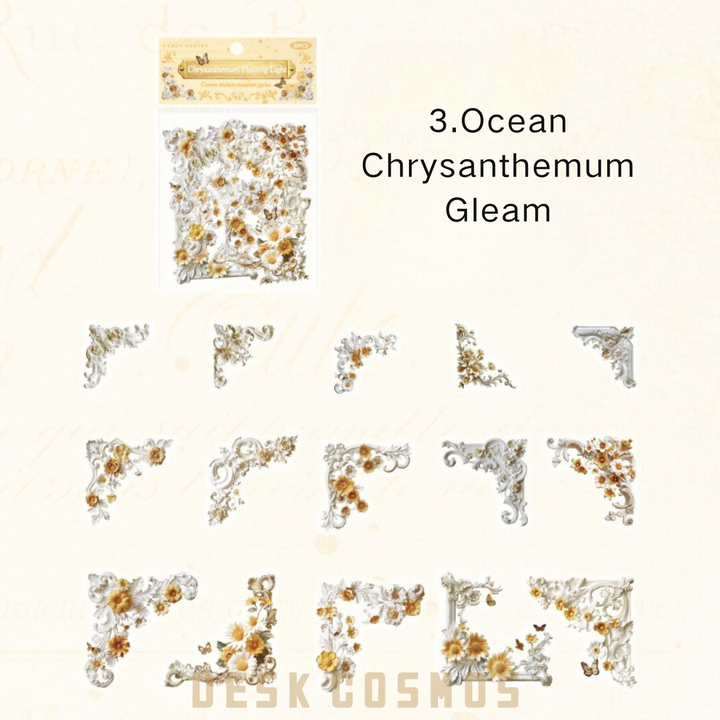 Corner Museum Series Ocean Daisy Floating Light Floral Sticker
