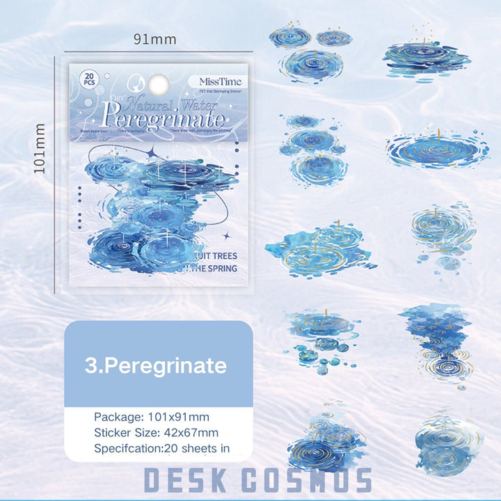 Natural Water Series Peregrinate PET Stickers Travel Water Inspiration