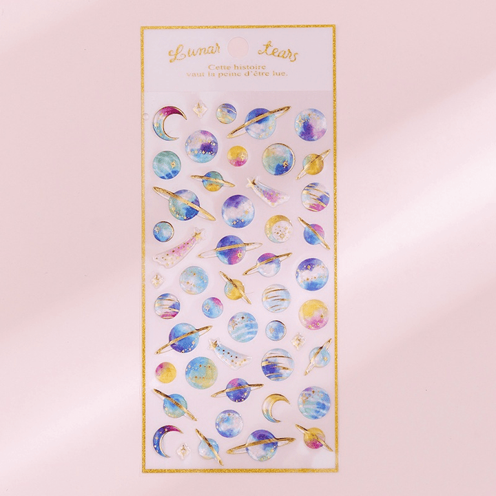 Dreamy Resin Collection Planet World Resin Sticker Sheet
