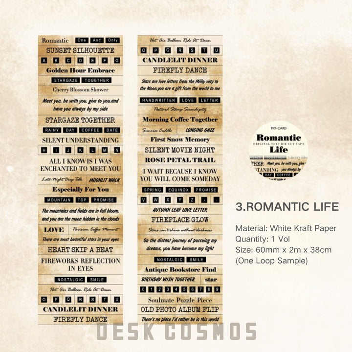 Time’s Words Series Die - cut Tape - Desk Cosmos